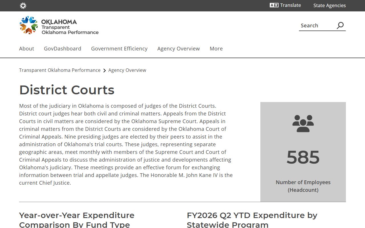 Oklahoma District Courts overview page relevant to Mayes County court records
